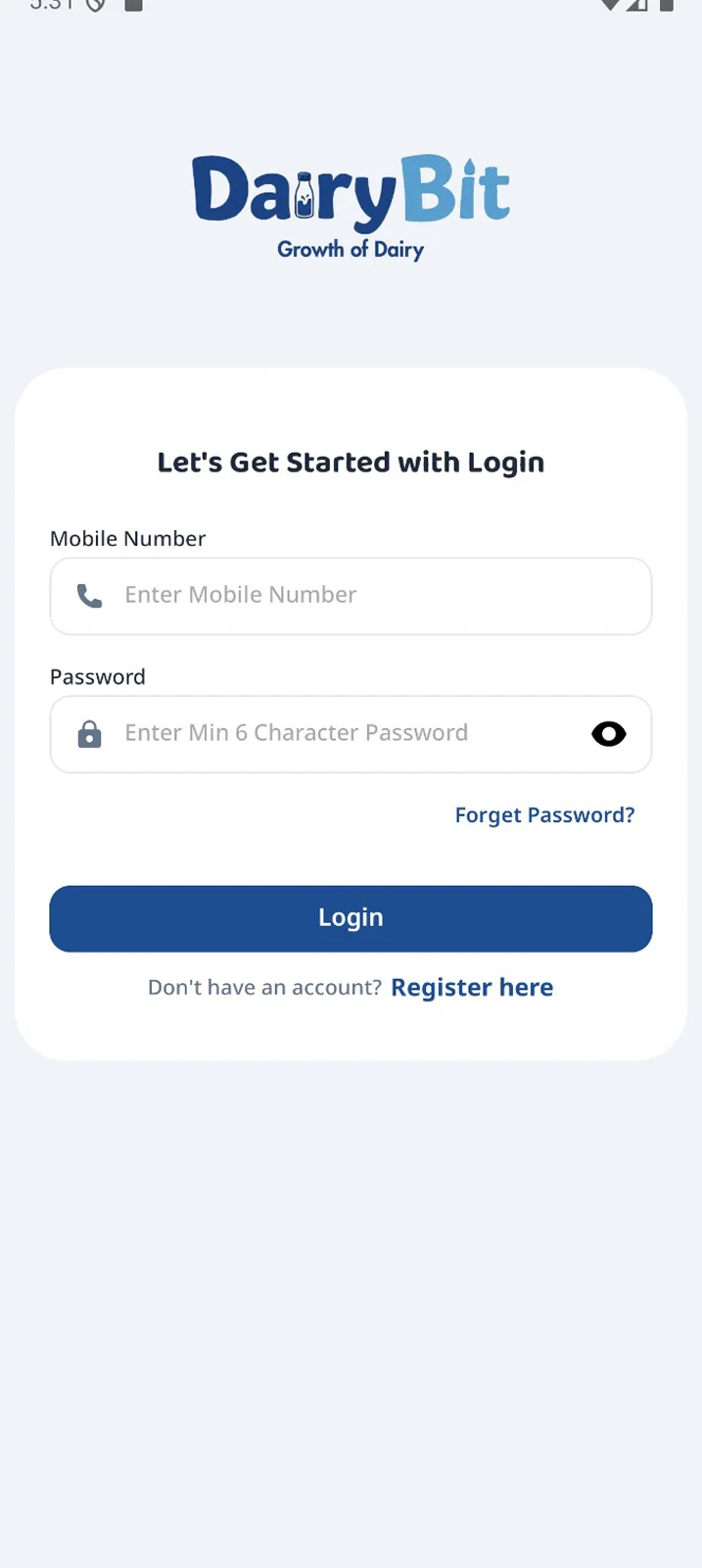 DairyBit app screen 2